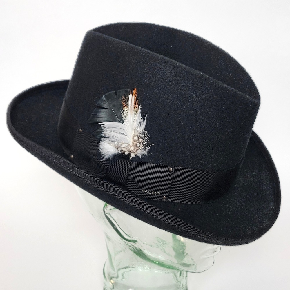 Bailey of Hollywood Godfather Hat Mens Large Black Wool Felt Homburg Fedora USA